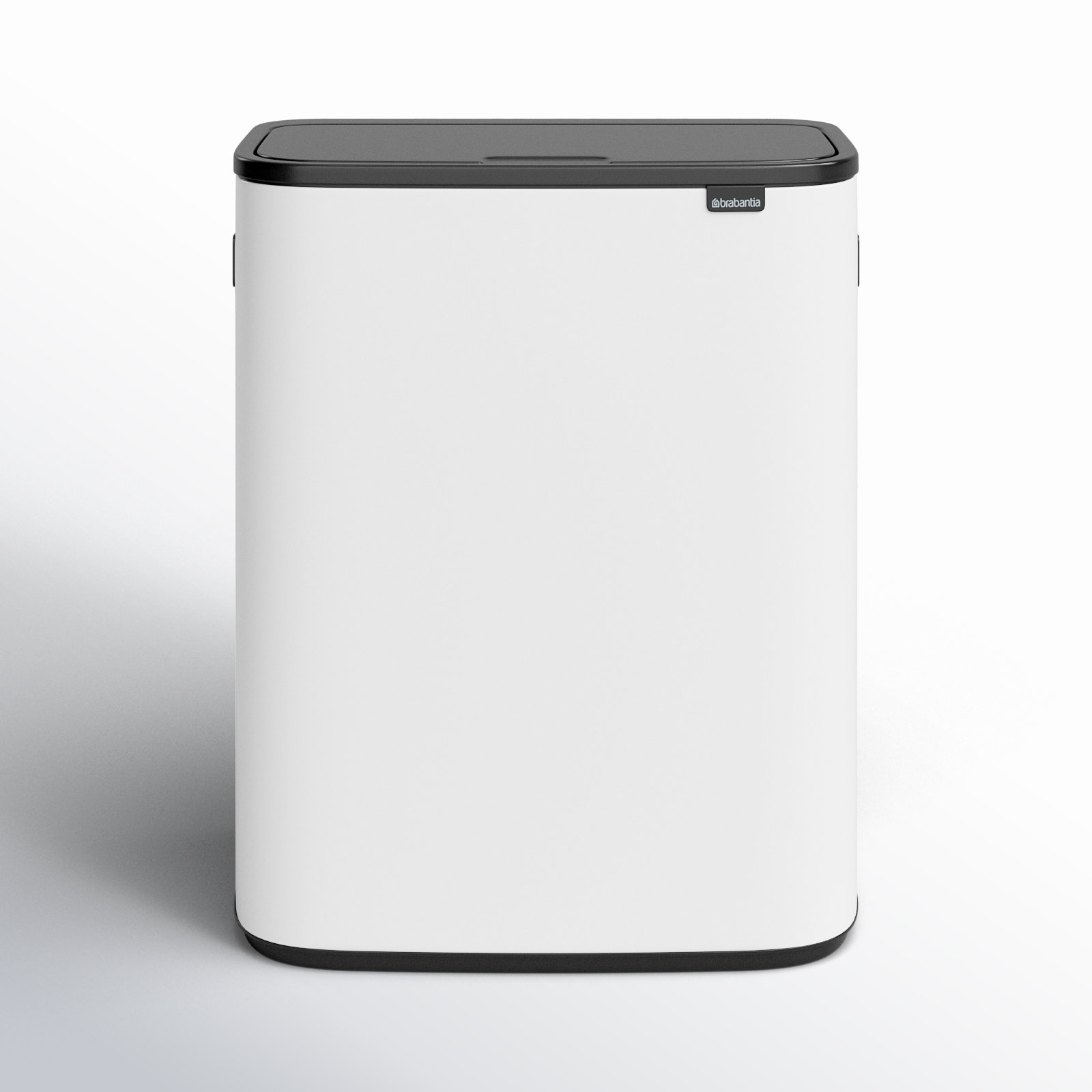 Brabantia Bo Touch Top Dual Compartment Recycling Trash Can, 2 x 8 Gallon (16 Gallon Capacity), White