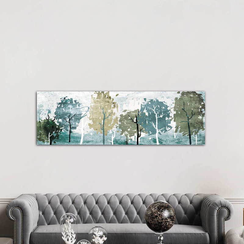 Abstract Forest by On Rei - Wrapped Canvas Panoramic Print, 121.92 cm H x 40.64 cm W x 1.91 cm D