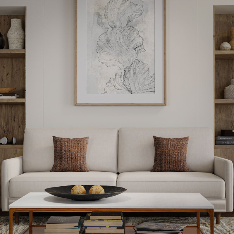  Housse et insert de coussin carré 100% polyester haute performance / facile d'entretien, Brun / Blanc cassé
