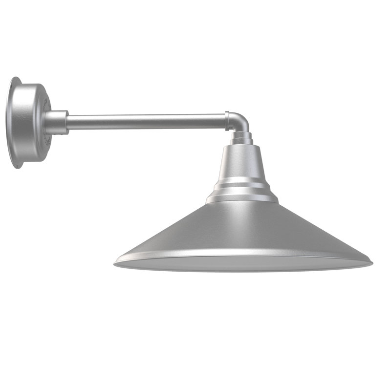 Luminaire de grange d’extérieur, H 10,97 po x l 18 po x P 25,5 po, Argent galvanisé