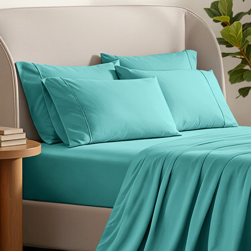 Ultra-Soft Microfiber Pillowcase, Turquoise, 4 King Pillowcases