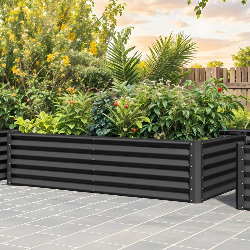 Millerville Raised Garden Bed-6x3x1.5 FT, Black, 18" H x 72" W x 36" D