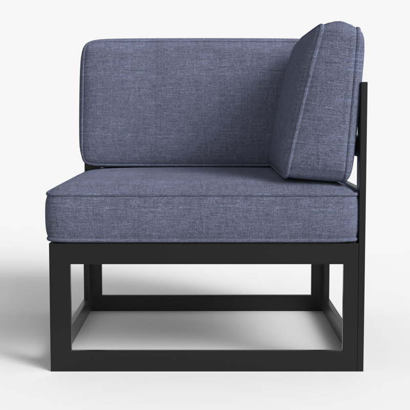 Fauteuil modulaire d'extérieur Layinsun, Marine, Noir