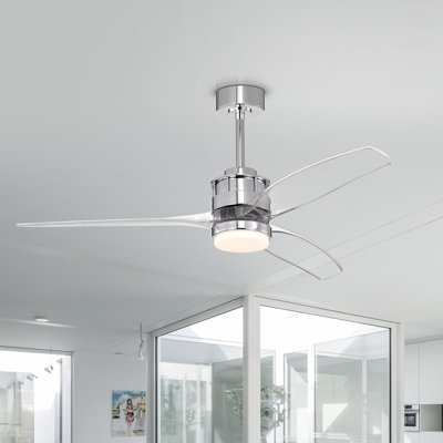 Murdo Sleek Modern 3-Blade Led Lighted Ceiling Fan With Remote