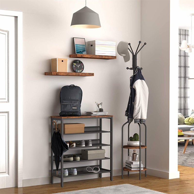 12 Pair Solid Wood Shoe Rack