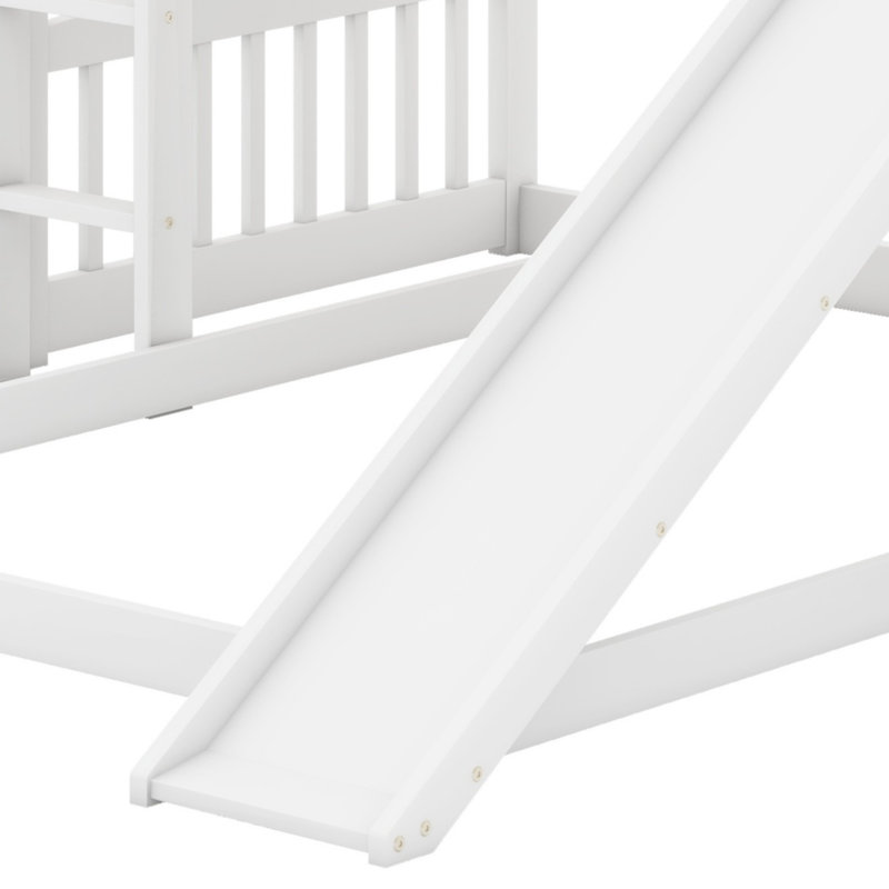 Lit superposé avec toboggan Cute House, Blanc