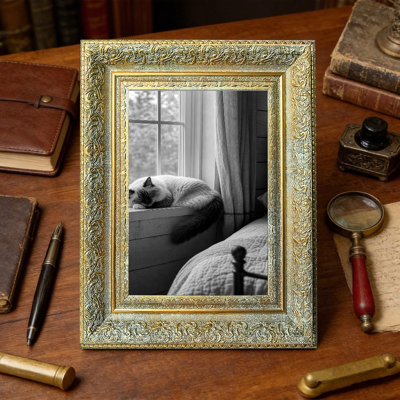 Cadre photo décoratif 5 pièces x 7 po or antique 1PC pour cadeaux de mariage