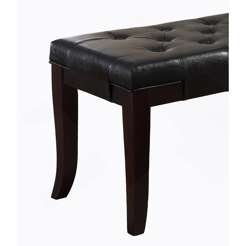 Banc capitonné, similicuir, espresso, Noir