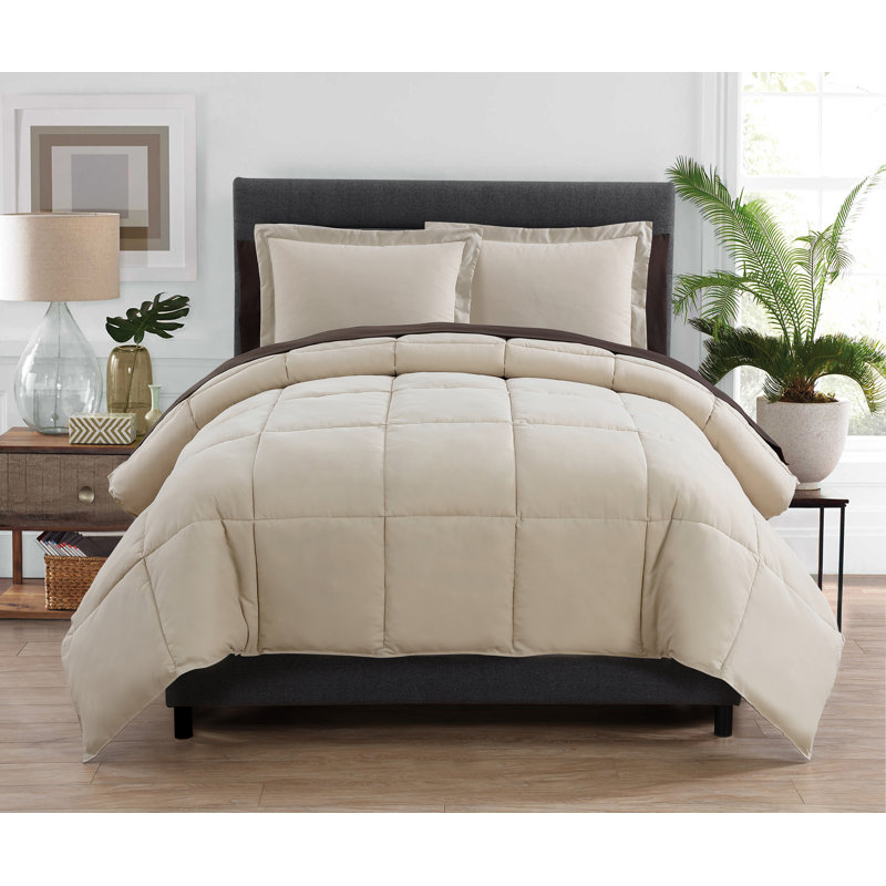 Lincoln Polyester Comforter, King Comforter + 5 Additional Pieces, Taupe