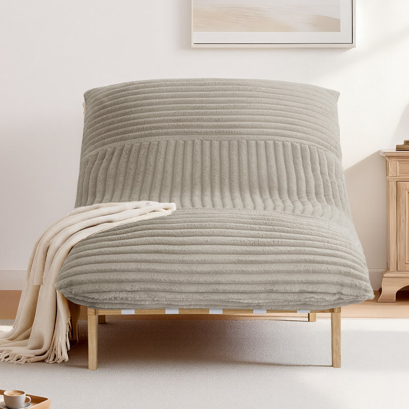 Fauteuil lounge surdimensionné ultra doux de 43,3 pouces de large - Fausse fourrure grise, Gris, Fausse fourrure