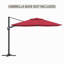 Parasol carré en porte-à-faux 11 pi avec lumière DEL 11 pi (sans base de parasol)