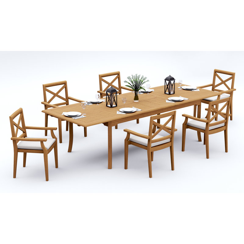 Ensemble repas extérieur rectangulaire Damarrea, 6