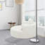 Fauteuil demi-tonneau d'appoint rembourré en tissu de chenille pivotant à 360 degrés Modern-965338846