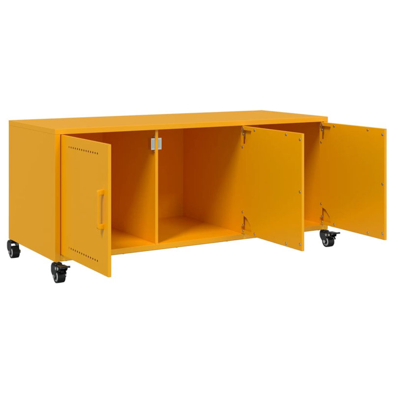 Rhoanne Unfinished TV Stand for TVs up to 24", Mustard, 100.5cm