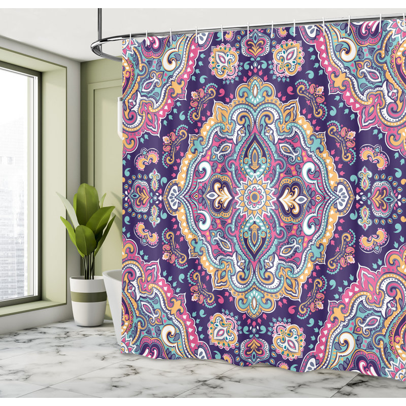 Shower Curtain with Hooks Included, 75" H x 69" W