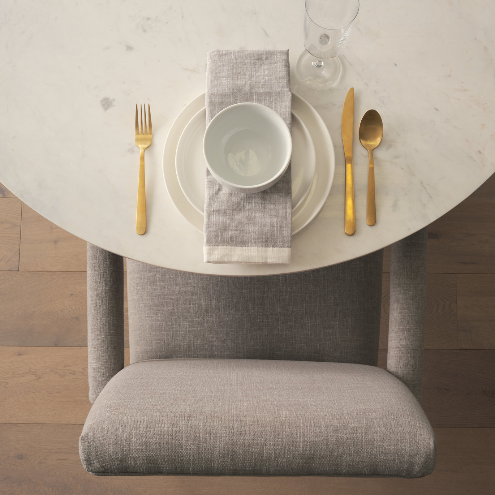 Visalia Linen Dining Chair, Gray