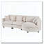 Canapé modulaire en tissu chenille 3 pièces 105 po avec méridienne incurvée et 3 coussins décoratifs 105 po-524011699