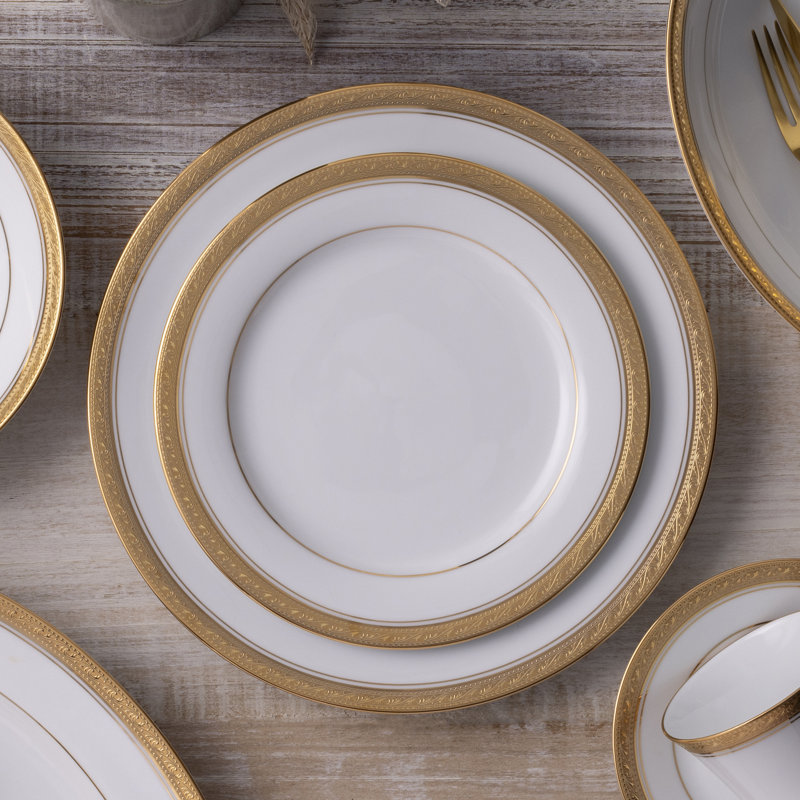 Noritake Crestwood Dinner Plates, 10-1/2", Gold