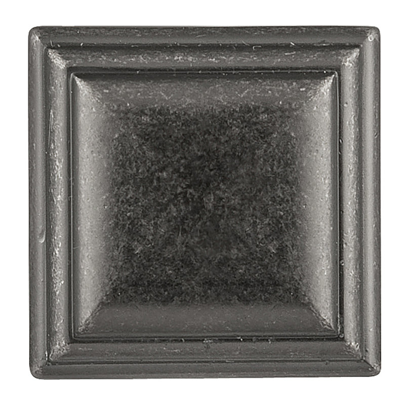 Somerset 1 1/16" Length Square Knob, Black Nickel Vibed