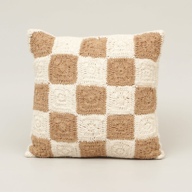 Checkered Cotton Throw Pillow
