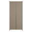 Modern Cottage Style Shelving Unit, 4 Double Doors, 2 Drawers, Engineered Wood, White/Light Oak Decor, 92.5 cm W x 203.3 cm H x 43.3 cm D
