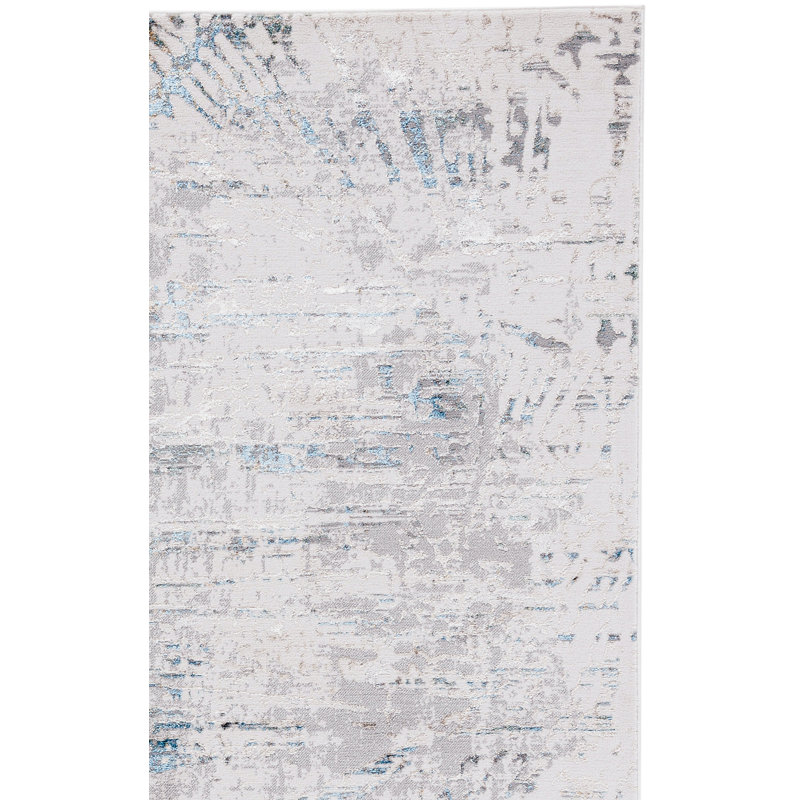 Wayde Abstract Gray/Beige Area Rug, Rectangle 5'5" x 7'7"