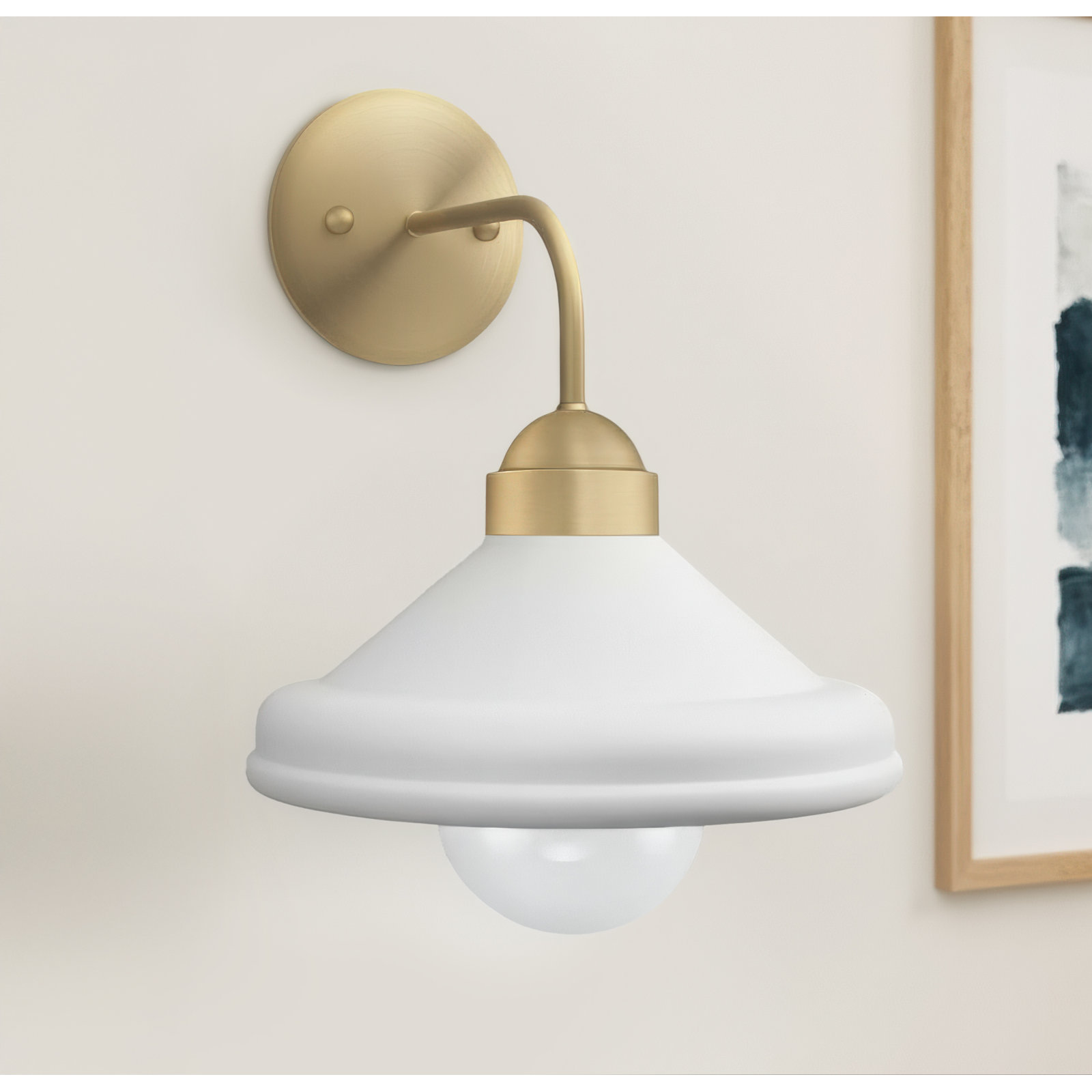 Delilah Single Light Armed Sconce, White