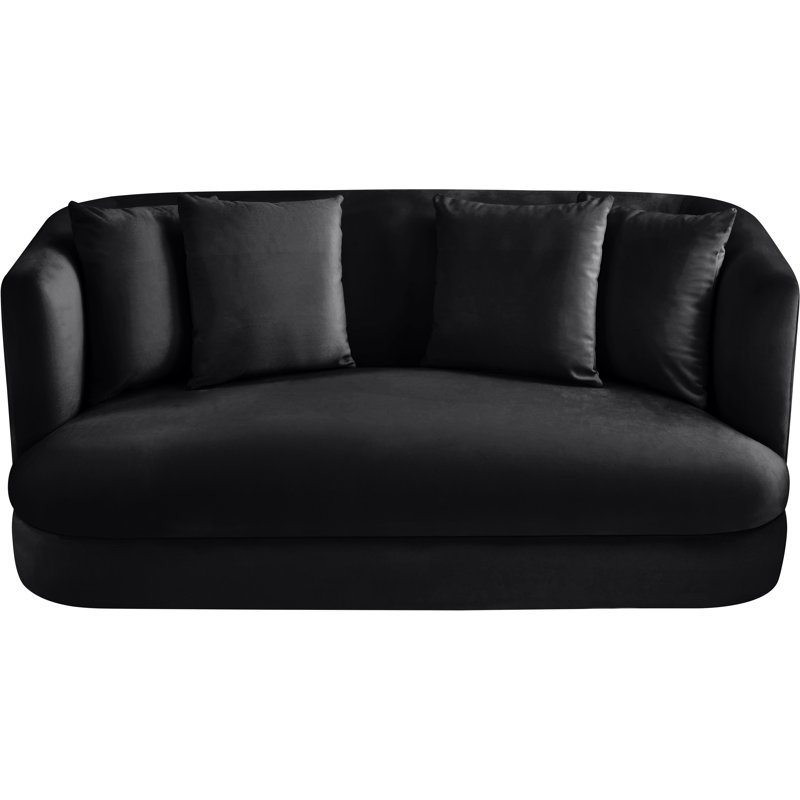 Causeuse en velours Alder, Velours noir