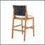 4 pièces Tabouret de bar extérieur noir en bois d'acacia massif et osier tissé Arly