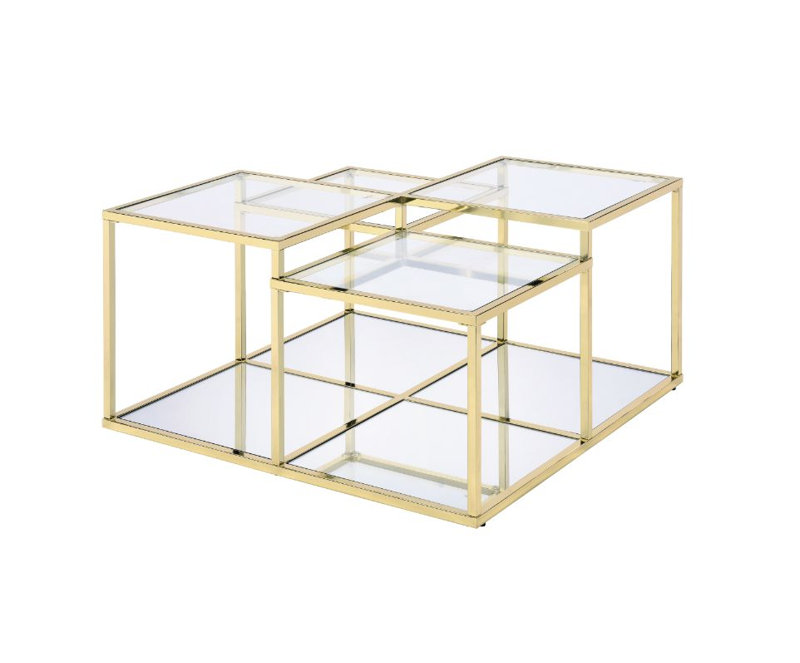 Steel and Tempered Glass Top Coffee Table