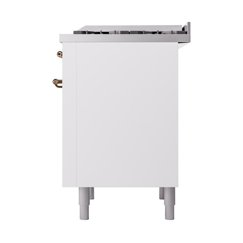 ILVE Nostalgie II Noblesse 36 po à double carburant, Blanc / bronze, Gaz naturel