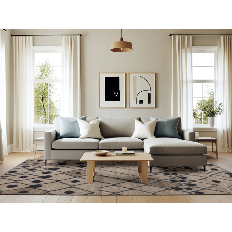 Tapis abstrait moderne 4481, Rectangle 6 pi x 9 pi