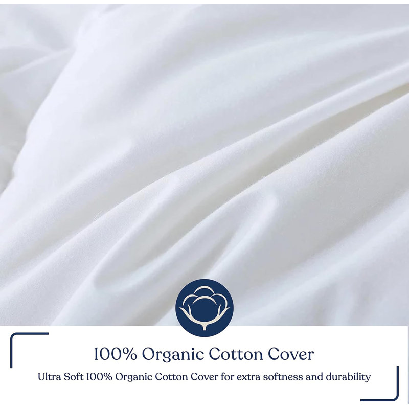 Delara All Season 3in1 Merino Wool Fill Customizable Comforter GOTS Certified 100% Organic Cotton Cover, Queen