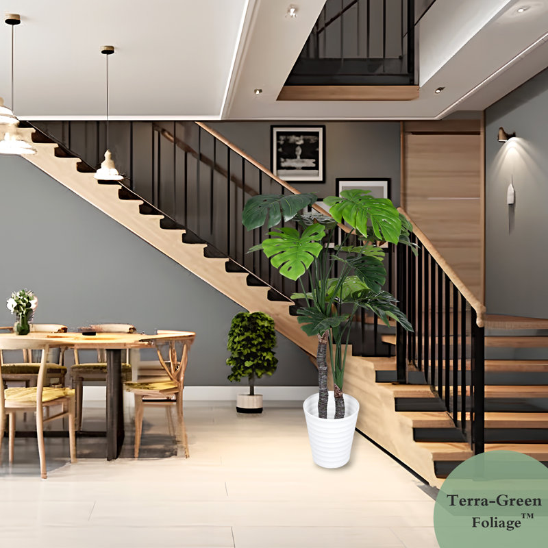 Arbres artificiels avec pot Monstera Deliciosa, 1, H 67 po x l 31 po x P 31 po
