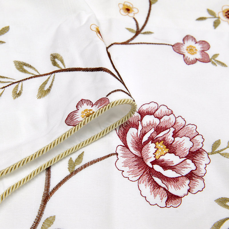 Floral Scalloped Window Valance, Burgundy