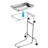 Mobile Mayo Stand Stainless Steel with 2 Pcs Trays on Wheels Adjustable Height for Hospital Dental Salon Tattoo