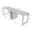 Bureau d'étude moderne avec option de fixation murale, finition travertin et or, 94,5 po x 29,1 po x 23,6 po | 100% panneau de particules enduit de mélamine, pieds en métal thermolaqué électrostatique | Nombreuses tablettes pour une organisation optimale-105518163