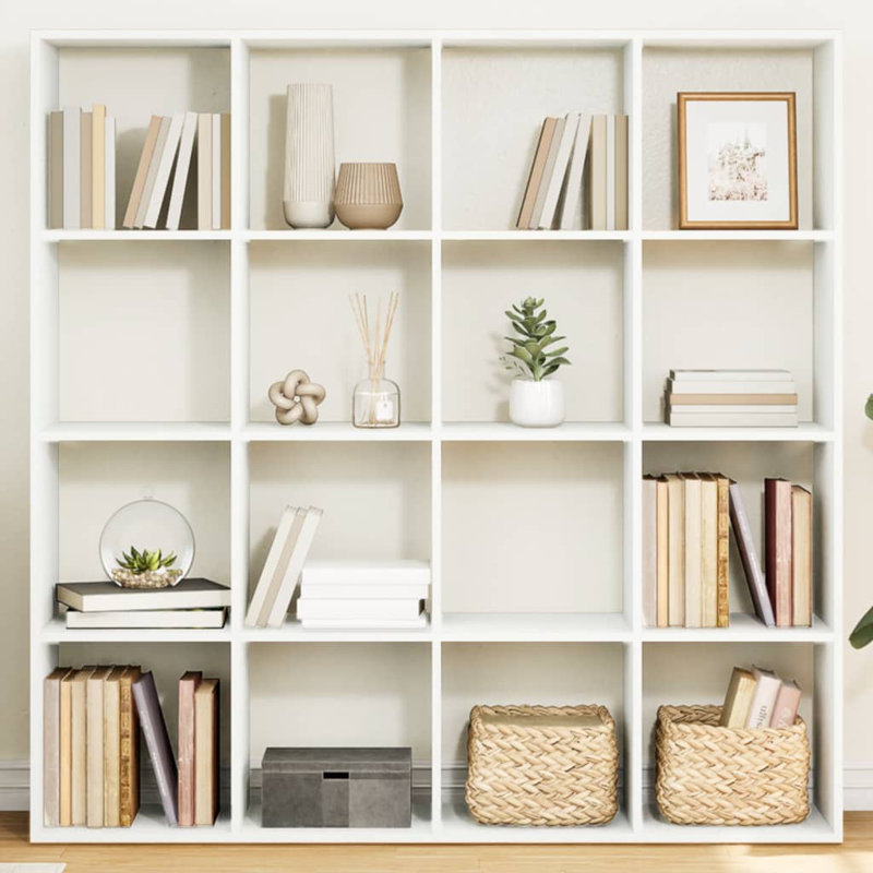 Avayla 137.5cm H x 137.5cm W Book Cabinet Bookcase, White