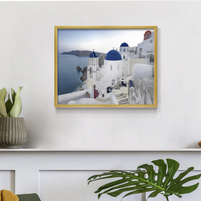 Santorini Sunrise -Framed Print - Restickable