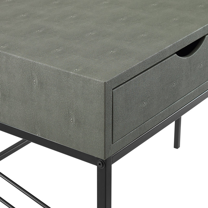 Caudillo Metal Base Writing Desk, Gray