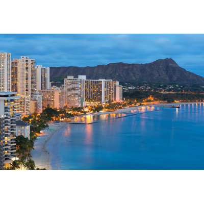 Honolulu City - Wrapped Canvas Print