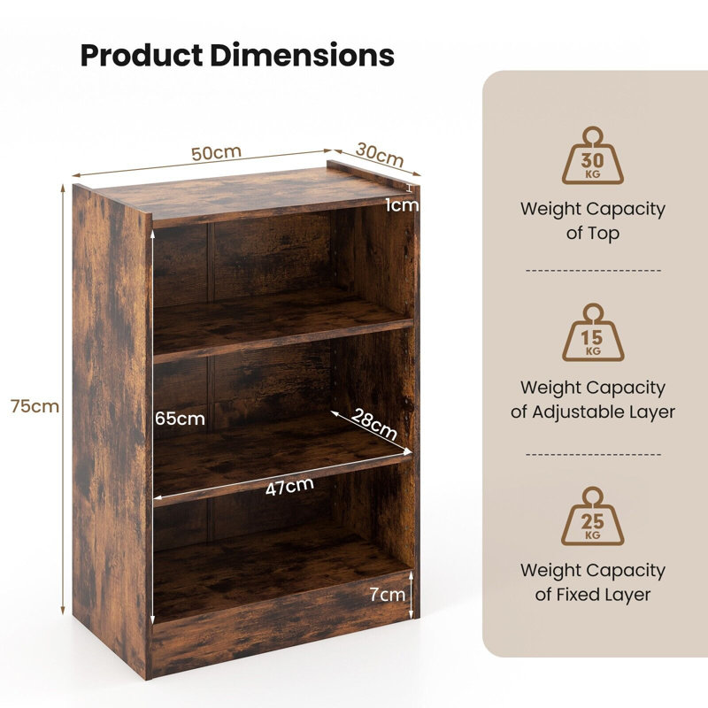 75cm H x 50cm W Standard Bookcase