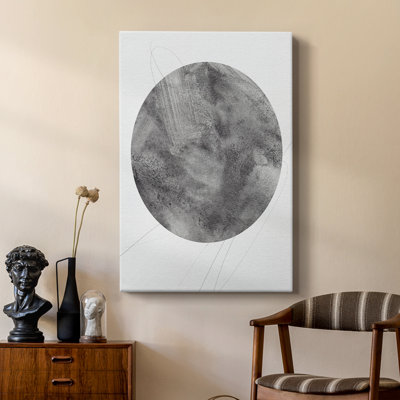 Graphite Moon II -Custom Wrapped Gallery Cavas