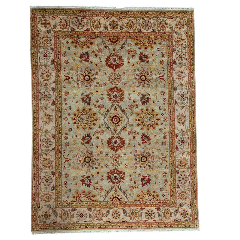 Tapis rose / brun / noir noué à la main