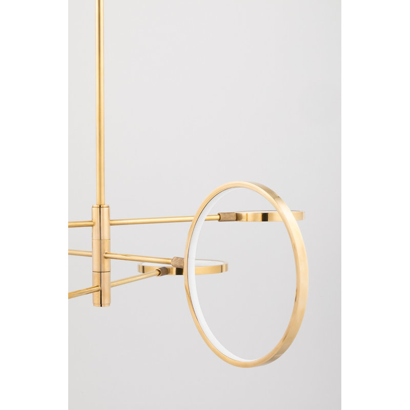 Saturn 0 Light Chandelier, Aged Brass