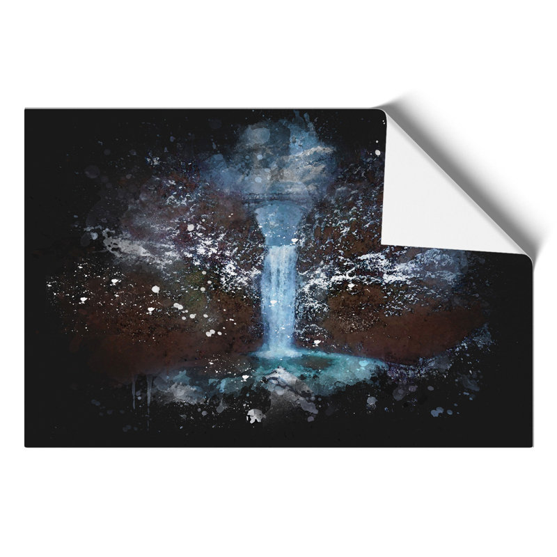 Multnomah Falls Waterfall Paint Splash - Frameless Print, 59cm H x 84cm W x 0.1cm D