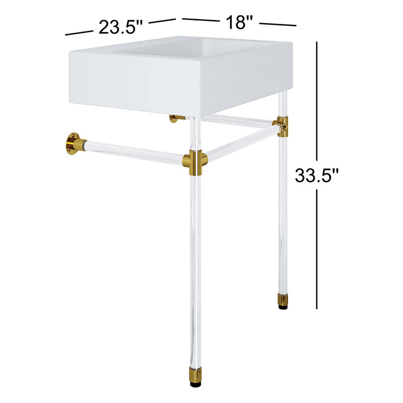 Modway Redeem 24" Acrylic Wall-Mount Bathroom Vanity, Clear