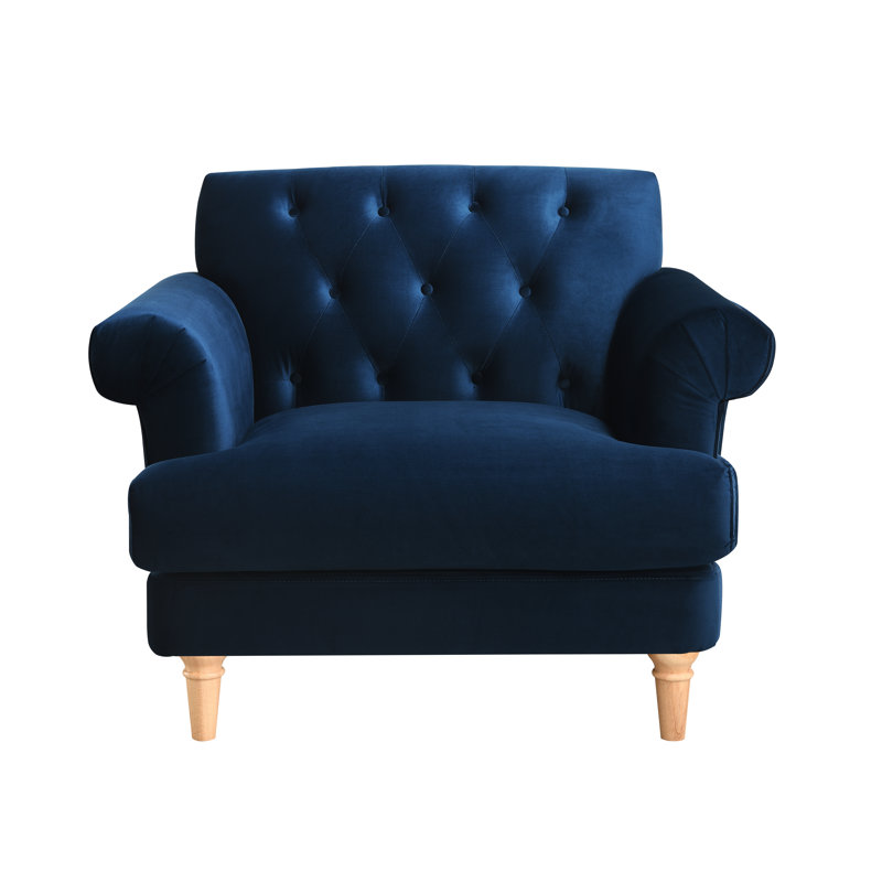 Halltown Velvet Armchair, Midnight Blue