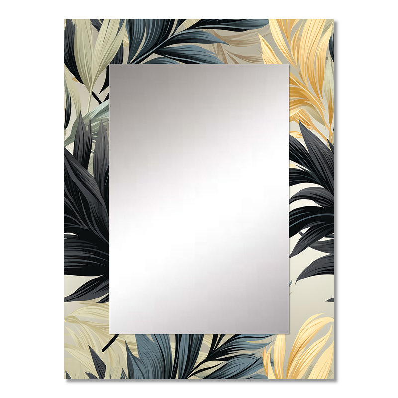 Amieva, miroir, motif tropical tropical - décor de miroir mural unique tropical, grand miroir tropical, impression d'art en métal