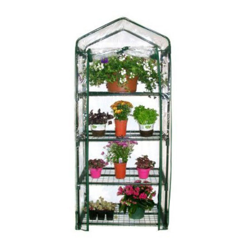 Zenport 2.5 Ft. Green Steel Four-Tier Mini Greenhouse